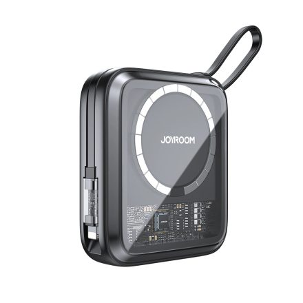 Joyroom Icy Indukciós Power Bank 10000mAh 22.5W - MagSafe + Lightning Kábel - Black