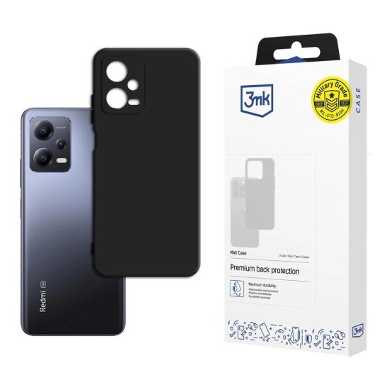 Xiaomi Redmi Note 12 5G / Poco X5 5G Tok - 3mk Matt Case - Fekete