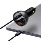Baseus Superme Autós Töltő 140W - USB + USB-C - Fekete