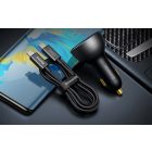 Baseus Superme Autós Töltő 140W - USB + USB-C - Fekete
