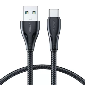 Joyroom USB-A - USB-C Surpass Kábel - 0.25m 3A - Fekete
