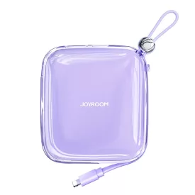   Joyroom JR-L005 Jelly Power Bank 10000mAh 12W Beépített Lightning Kábellel - Lila