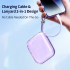 Joyroom JR-L004 Jelly Power Bank 10000mAh 12W Beépített USB-C Kábellel - Lila