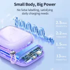 Joyroom JR-L004 Jelly Power Bank 10000mAh 12W Beépített USB-C Kábellel - Fehér