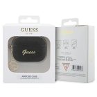 AirPods Pro 2 Tok - Guess 4G Charm Glitter Flake - Fekete