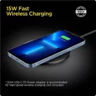 Spigen PF2104G ArcField Vezeték Nélküli QI Töltő 15W - Fekete