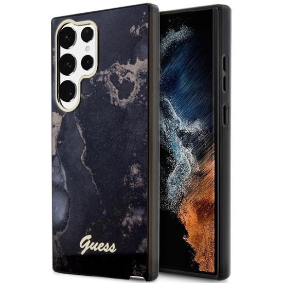 Samsung Galaxy S23 Ultra Tok - Guess Golden Marble - Fekete