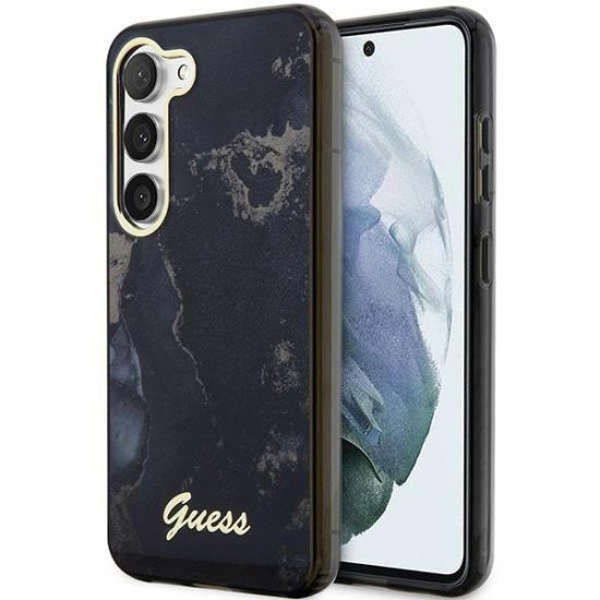 Samsung Galaxy S23+ Plus Tok - Guess Golden Marble - Fekete