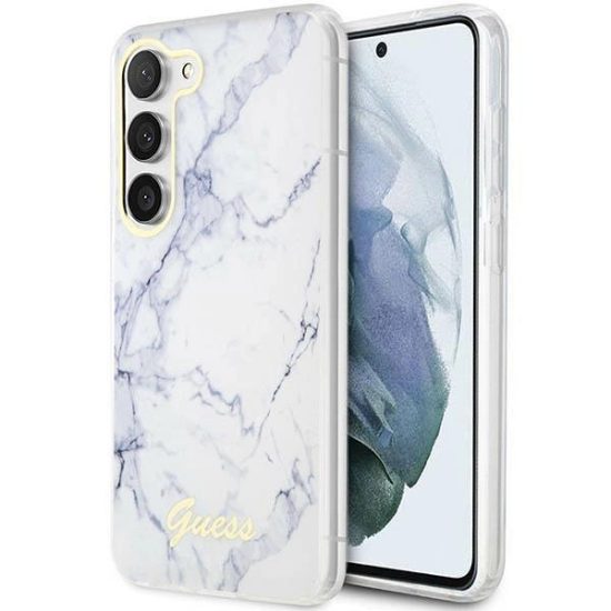 Samsung Galaxy S23+ Plus Tok - Guess Marble - Fehér