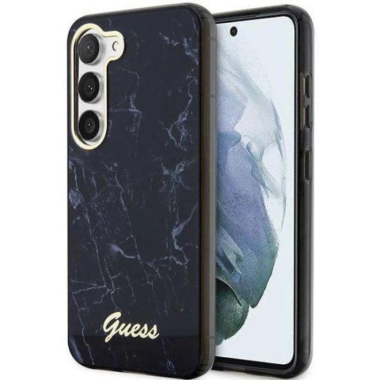 Samsung Galaxy S23+ Plus Tok - Guess Marble - Fekete