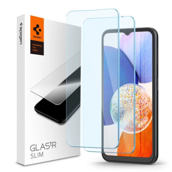 Samsung Galaxy A14 4G / 5G Kijelzővédő Üvegfólia - Spigen Glas.tR Slim x 2 db