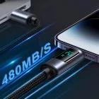 Joyroom USB-A - Lightning Kábel Kijelzővel - 1.2m 2.4A - Fekete