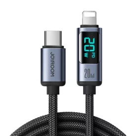   Joyroom  USB-C - Lightning Kábel Kijelzővel - 1.2m 20W - Fekete
