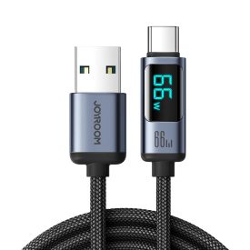Joyroom USB-A - USB-C Display Kábel - 1.2m 66W - Fekete Joyroom USB-A - USB-C Display Kábel - 1.2m 66W - Fekete