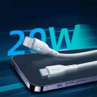Joyroom USB-C - Lightning LED Kábel - 1.2m 20W - Fehér