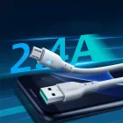 Joyroom USB-A - micro USB LED Kábel - 1.2m 2.4A - Fehér