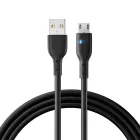 Joyroom USB-A - micro USB LED Kábel - 2m 2.4A - Fekete