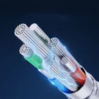 Joyroom USB-A - USB-C LED Kábel - 1.2m 3A - Fehér