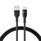 Joyroom USB-A - USB-C LED Kábel - 2m 3A - Fekete