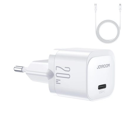 Joyroom Hálózati Töltő - USB-C 20W PD + USB-C-Lightning Kábel - Fehér