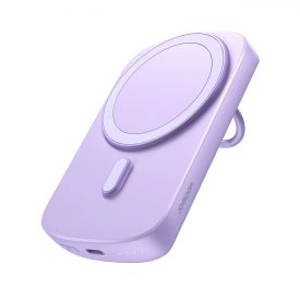 Joyroom Induktív Power Bank 6000mAh 20W - MagSafe, Gyűrűs Tartó - Lila   Joyroom Induktív Power Bank 6000mAh 20W - MagSafe, Gyűrűs Tartó - Lila
