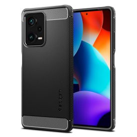 Xiaomi Redmi Note 12 Pro+ Plus Tok - Spigen Rugged Armor - Fekete   Xiaomi Redmi Note 12 Pro+ Plus Tok - Spigen Rugged Armor - Fekete