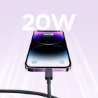 Joyroom USB-C - Lightning Multi-Color Kábel - 1.2m 20W - Fekete