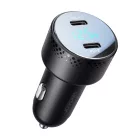 Joyroom JR-CCD02 Autós Töltő 2xUSB-C 70W - Kijelzővel - Fekete