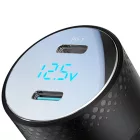 Joyroom JR-CCD02 Autós Töltő 2xUSB-C 70W - Kijelzővel - Fekete