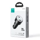 Joyroom JR-CCD02 Autós Töltő 2xUSB-C 70W - Kijelzővel - Fekete