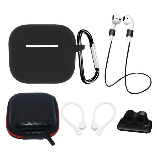 AirPods 3 Szilikon Tok Készlet - Fekete