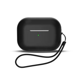 AirPods 3 Tok - Silicone Case + Hordszíj - Fekete AirPods 3 Tok - Silicone Case + Hordszíj - Fekete