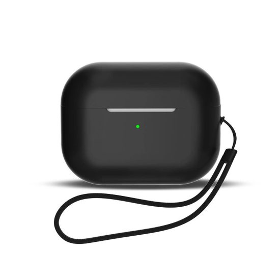 AirPods 3 Tok - Silicone Case + Hordszíj - Fekete