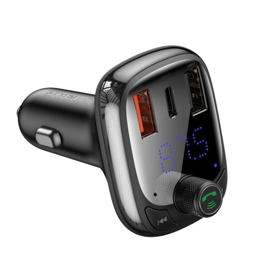 Baseus S-13 FM Transmitter és Autós Töltő - Fekete