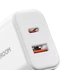 Joyroom Hálózati Töltő 20W - USB-C + USB-A + USB-C-Lightning Kábel - Fehér