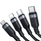 Joyroom 4in1 USB - 2xUSB-C + micro + Lightning Kábel - 1.2m 3.5A - Fekete