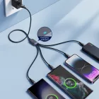 Joyroom 4in1 USB - 2xUSB-C + micro + Lightning Kábel - 1.2m 3.5A - Fekete