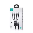 Joyroom 4in1 USB - 2xUSB-C + micro + Lightning Kábel - 1.2m 3.5A - Fekete