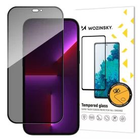   iPhone 15 Plus Kijelzővédő Üvegfólia - Wozinsky Privacy Glass - Fekete
