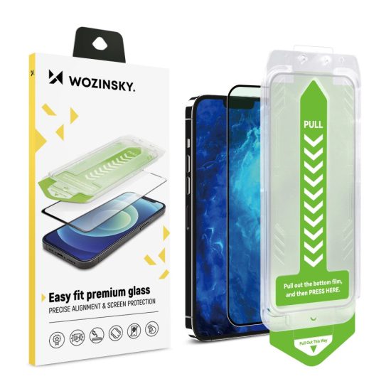 iPhone 13 Pro Max Kijelzővédő Üvegfólia - Wozinsky Premium Glass - Fekete