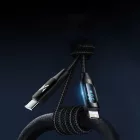 Wozinsky USB-C - Lightning Kábel Kijelzővel - 1m 36W - Fekete