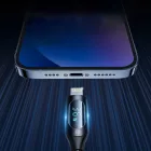 Wozinsky USB-C - Lightning Kábel Kijelzővel - 1m 36W - Fekete