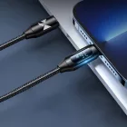 Wozinsky USB-C - Lightning Kábel Kijelzővel - 1m 36W - Fekete