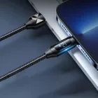 Wozinsky USB-A - Lightning Kábel Kijelzővel - 2m 2.4A - Fekete