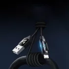 Wozinsky USB-A - Lightning Kábel Kijelzővel - 1m 2.4A - Fekete