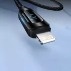Wozinsky USB-A - Lightning Kábel Kijelzővel - 1m 2.4A - Fekete