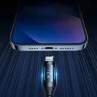 Wozinsky USB-A - Lightning Kábel Kijelzővel - 1m 2.4A - Fekete