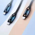 Wozinsky USB-A - Lightning Kábel Kijelzővel - 1m 2.4A - Fekete