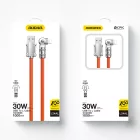 Dudao USB-A - Lightning Elforgatható Kábel - 1m 30W - Narancs