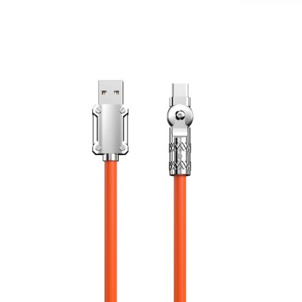 Dudao USB - USB-C Elforgatható Kábel - 1m 120W - Narancs